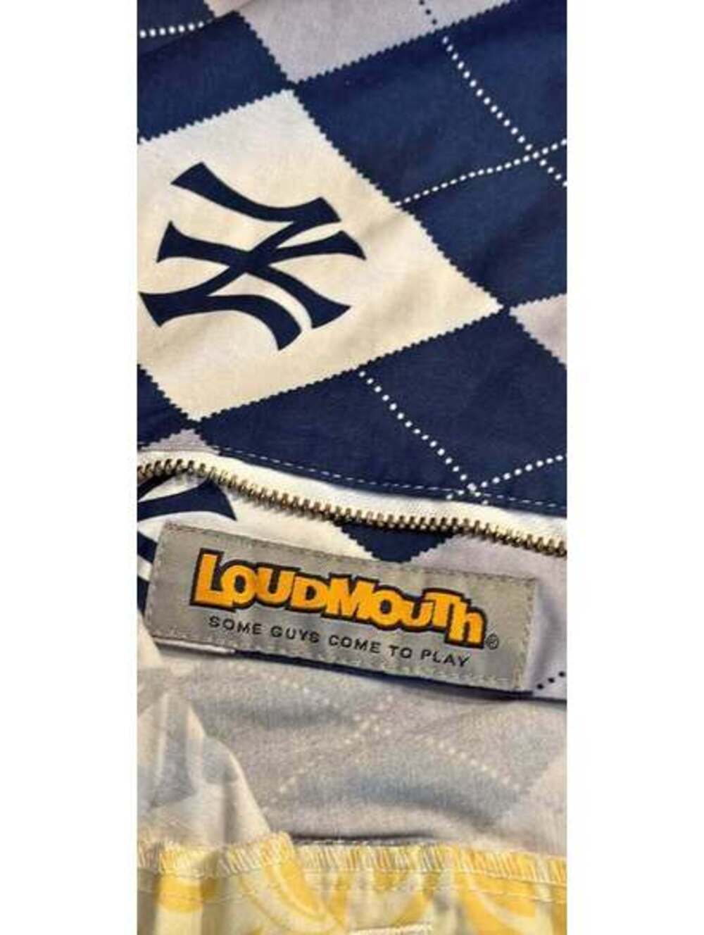 New York Yankees Loudmouth Official Licensed Navy/White Argyle Shorts Man’s 38